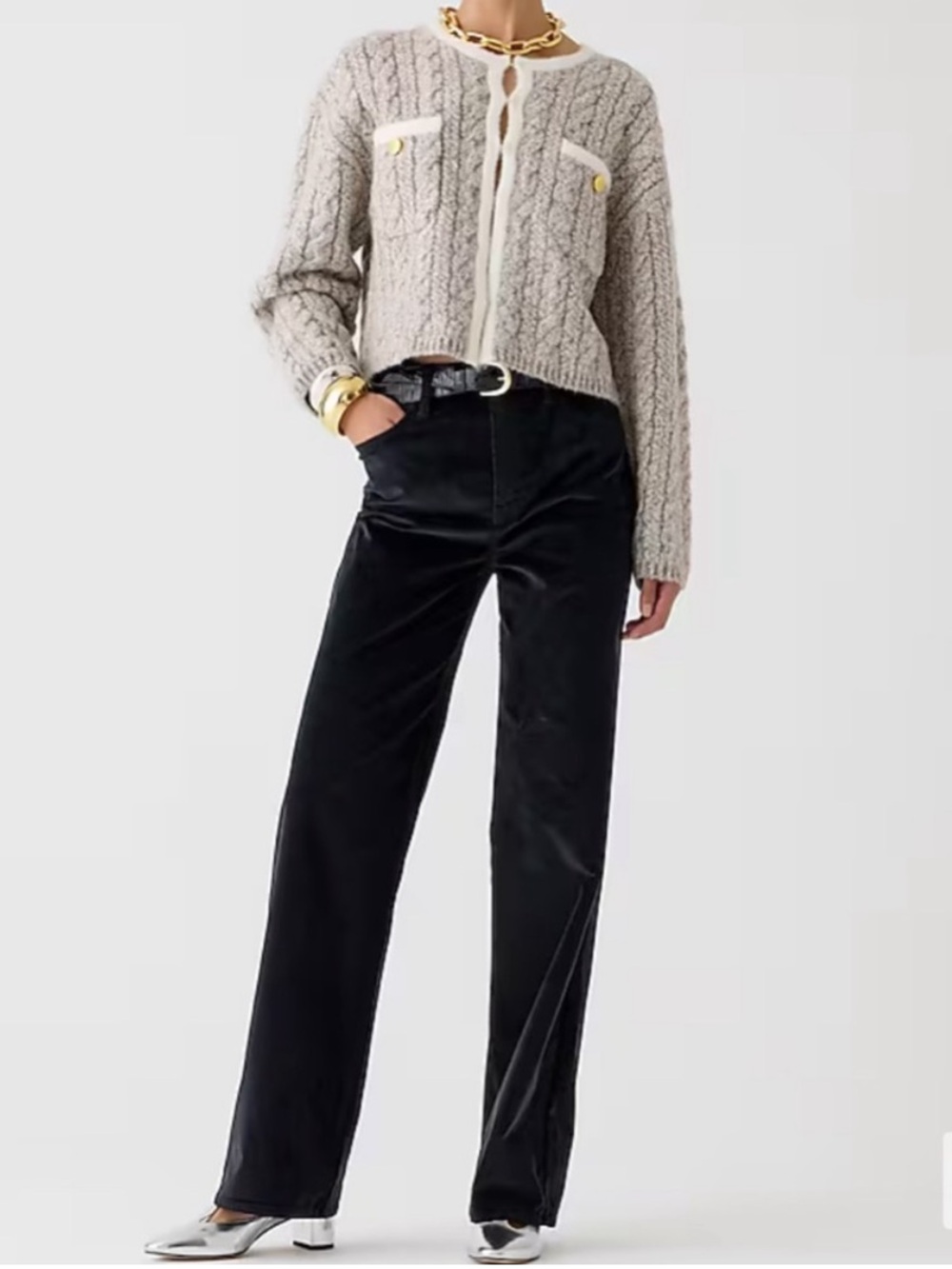 J. CREW City Fit Black Velvet Pants BNWT Preppy Casual Office Corporate Straight